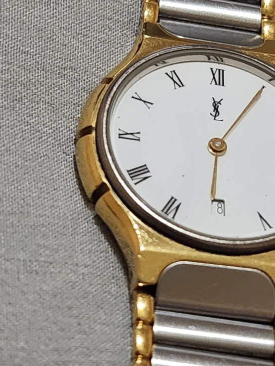 Vintage Yves Saint Laurent Two-Tone Roman Dial Quartz Watch |1990s - Picture 14 of 16